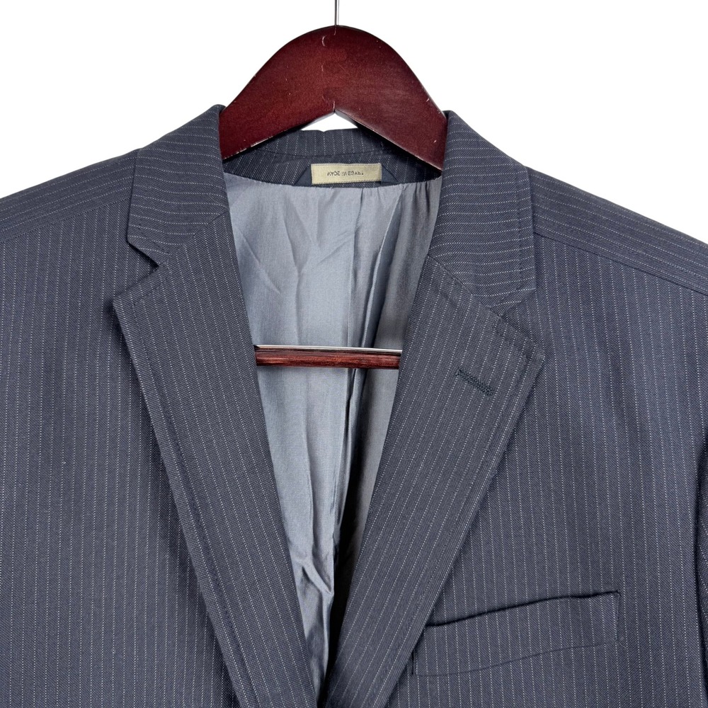 Banana Republic Mens 42R Tailored Fit Navy Pinstripe Cotton Blazer Jacket - Picture 3 of 13